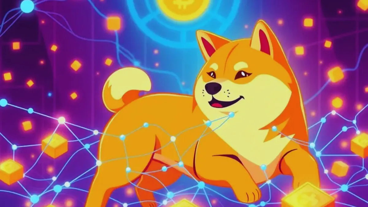 Dogecoin foto de um cachorro representando a moeda