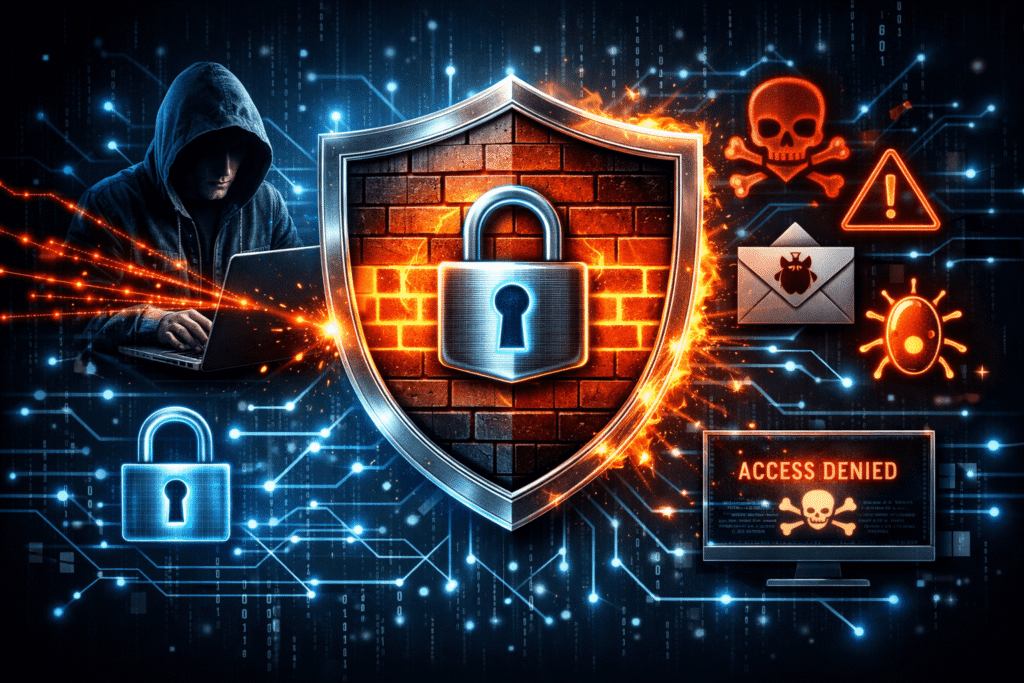 antivírus protegendo contra ataques de hackers