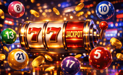 cassino online com máquinas de slots e bolas de bingo numeradas