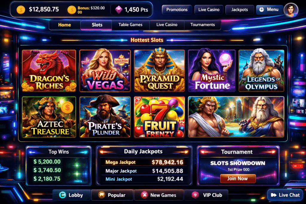 plataforma de cassino online com vários jogos de slots disponíveis