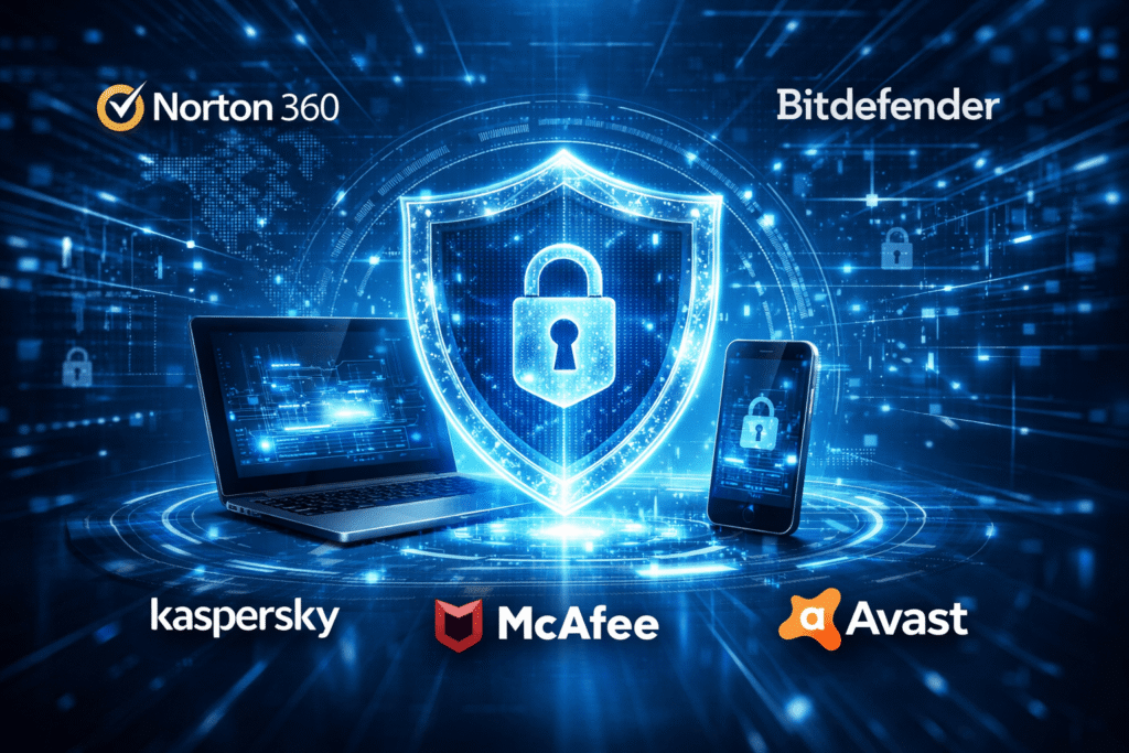 comparativo melhores antivírus 2026 Norton Bitdefender Kaspersky McAfee Avast