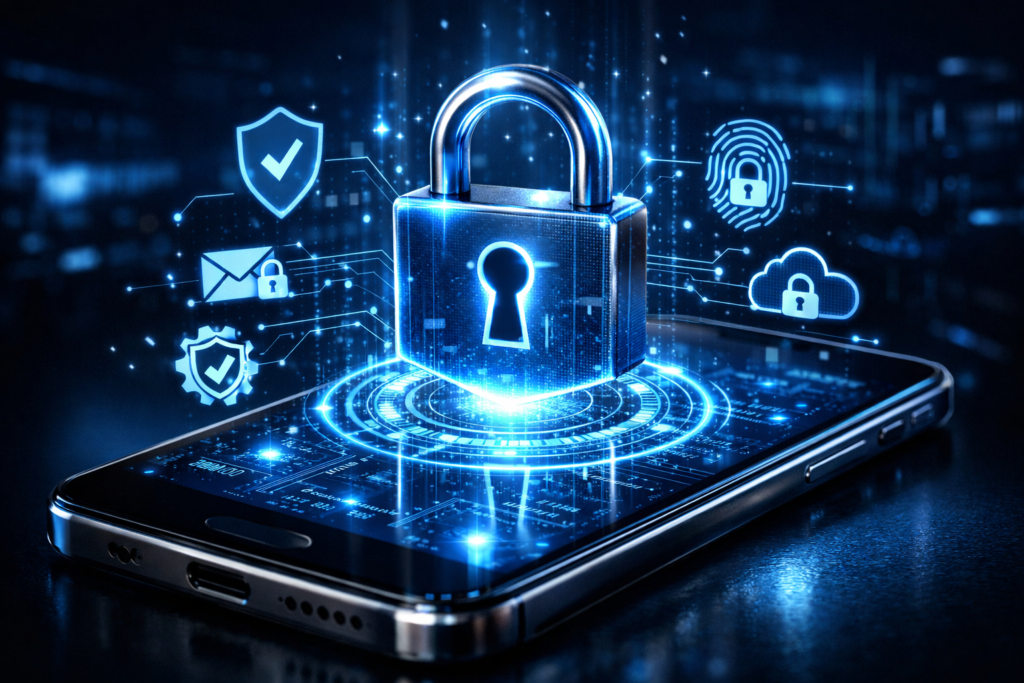 Como Proteger Celular Contra Hackers Celular protegido com senha forte e autenticação em dois fatores 